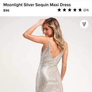 Lulus Moonlight Silver Sequin Maxi Dress